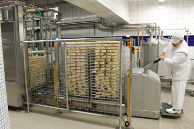 Výroba sýru romadur.